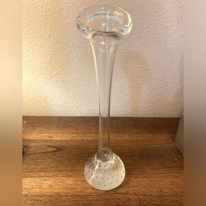 Aseda Jack in the Pulpit Hand Blown Bubble Clear Glass Bud Vase Sweden VTG